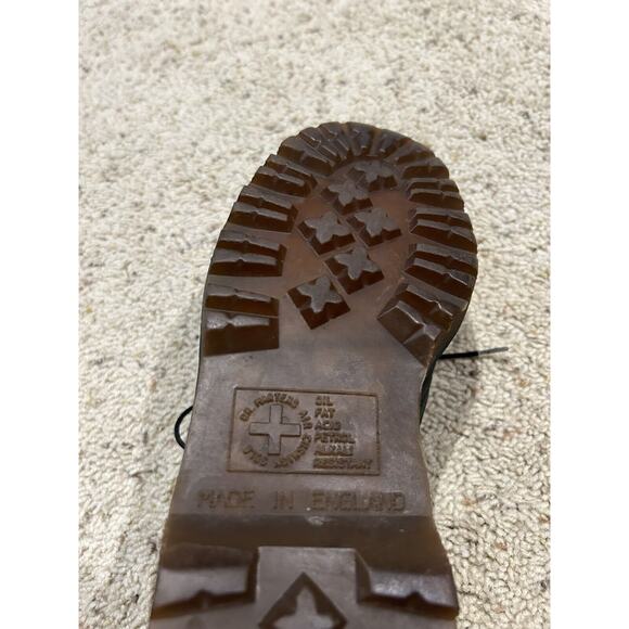 *RARE Vtg 90s Dr Doc Martens UK 4 / US 7 MIE Wing Tip Chunky Shoes Tan/Black J24 - Picture 9 of 9